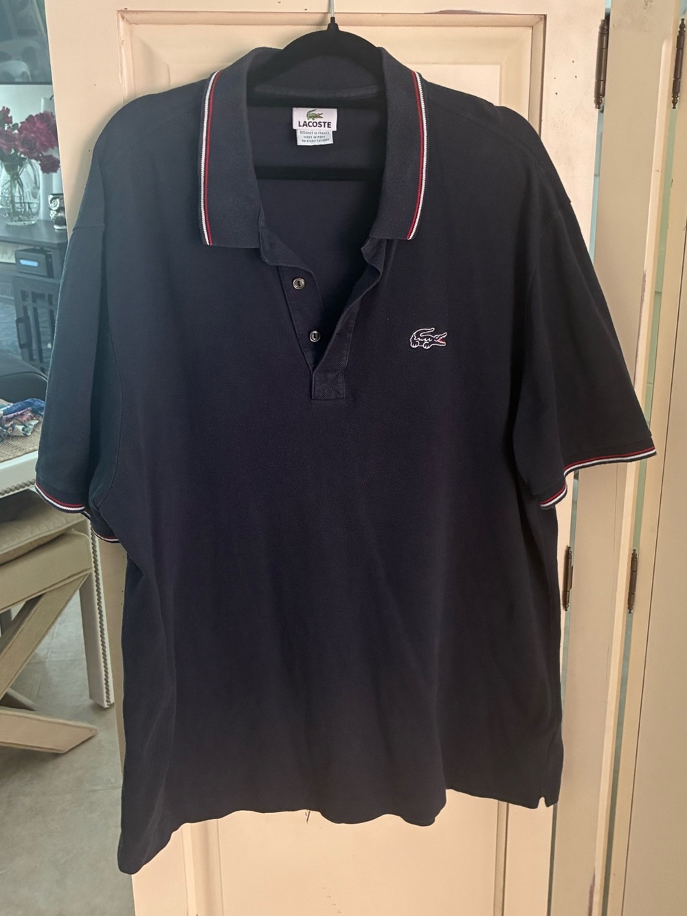 Lacoste mens black cotton shortsleeved polo shirt size XXL